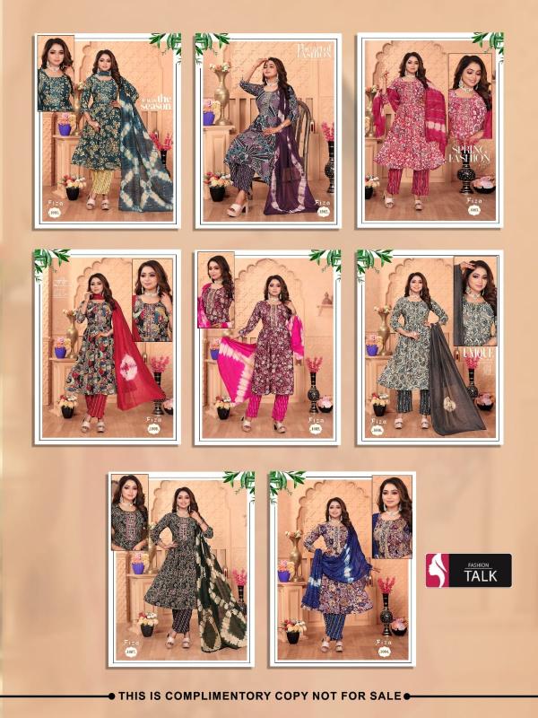 Fashion Talk Fiza Vol 201 Printed Rayon Kurti Bottom With Dupatta